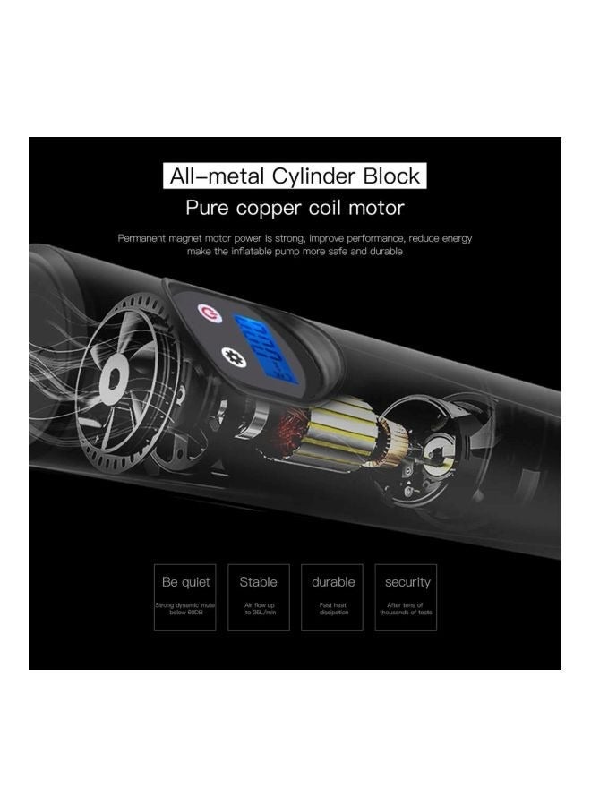 Wireless Air Pump with LED Light, Electric Car Tyre Pump, Air Compressor Tire Inflator Pump Car Portable, Electric Air Pump with Emergency Light for Car Bicycle Motorcycle Electric Balls - Image 4